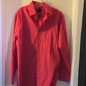 JF J.Ferrar Bold Red Dress Shirt